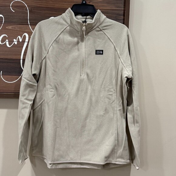 MOUNTAIN HARDWEAR MICROCHILL 1/4 ZIP PULLOVER MEN'S LARGE Fleece Warm Beige - Picture 1 of 7